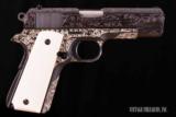 Colt 1911 Commander Lightweight, 1968, 9MM ENGRAVED BY OGAWA, vintage firearms, inc - 4 of 18