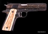 Colt 1911 NATIONAL MATCH .45 ACP, Engraved w/ gold/silver, vintage firearms inc - 4 of 18