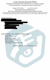 Marlin 1893 DELUXE RIFLE - .38-55, CODY LETTER, EXCELLENT BORE, vintage firearms inc - 4 of 23