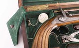 Liege Guild .50 Cal - ANTIQUE, DUELING PISTOLS CASED, DAMASCUS OCTAGONAL, vintage firearms inc - 13 of 16