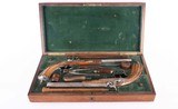 Liege Guild .50 Cal - ANTIQUE, DUELING PISTOLS CASED, DAMASCUS OCTAGONAL, vintage firearms inc - 12 of 16