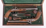 Liege Guild .50 Cal - ANTIQUE, DUELING PISTOLS CASED, DAMASCUS OCTAGONAL, vintage firearms inc - 1 of 16