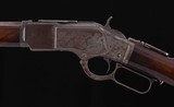 Winchester Model 1873 .38 WCF – 3X WOOD, CASE COLOR ACTION, SET TRIGGER, vintage firearms inc - 1 of 25