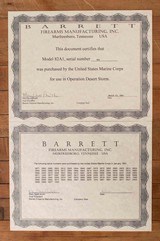 Barrett M82A1 .50 BMG - DESERT STORM USMC RIFLE sn902, vintage firearms inc - 16 of 25