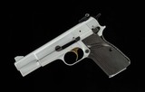 Browning Hi-Power, 99%, BELGIUM MADE, SATIN CHROME, vintage firearms inc - 1 of 16