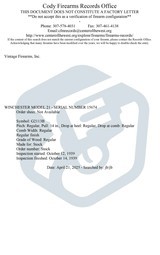 Winchester 21 12 Ga – 7lbs. 4oz., PRE-WAR, CODY LETTER, vintage firearms inc - 25 of 25