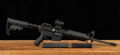 Colt AR 15 9mm – SIG ROMEO 5, TWO MAGS, BOX, A HANDY CARBINE, vintage firearms