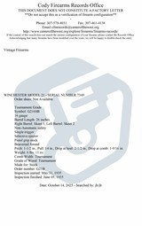 Winchester Model 21 Tournament Skeet Grade 16 ga – TWO BRL SET, LETTER, vintage firearms - 24 of 25