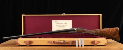 John Dickson & Son Round Body 12ga – UPGRADED, SCREW-INS, CASED, vintage firearms