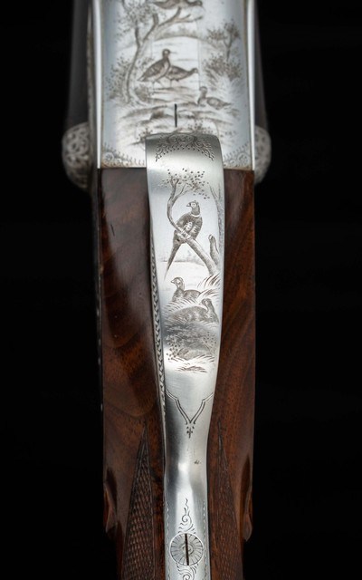 Francotte SLE 12 ga - GAME SCENE ENGRAVING, COIN FINISH, vintage firearms - Image 20 of 25