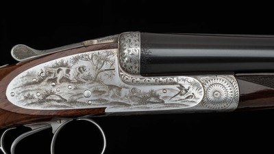 Francotte SLE 12 ga - GAME SCENE ENGRAVING, COIN FINISH, vintage firearms - Image 4 of 25