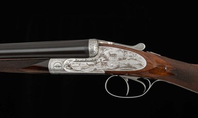 Francotte SLE 12 ga - GAME SCENE ENGRAVING, COIN FINISH, vintage firearms - Image 9 of 25