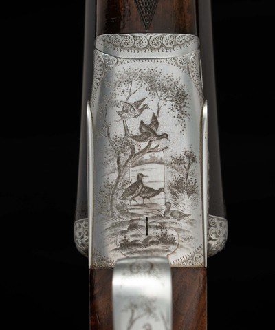 Francotte SLE 12 ga - GAME SCENE ENGRAVING, COIN FINISH, vintage firearms - Image 10 of 25