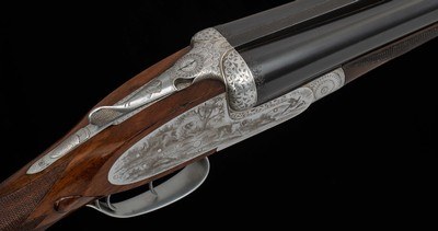 Francotte SLE 12 ga - GAME SCENE ENGRAVING, COIN FINISH, vintage firearms - Image 19 of 25
