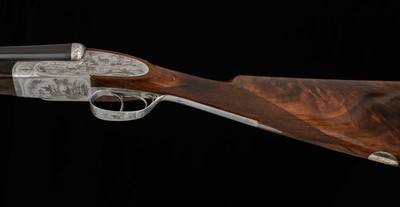 Francotte SLE 12 ga - GAME SCENE ENGRAVING, COIN FINISH, vintage firearms - Image 17 of 25