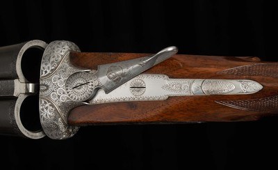 Francotte SLE 12 ga - GAME SCENE ENGRAVING, COIN FINISH, vintage firearms - Image 8 of 25