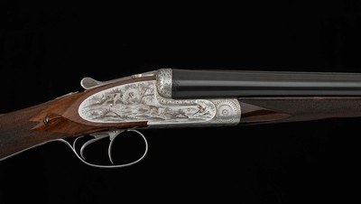 Francotte SLE 12 ga - GAME SCENE ENGRAVING, COIN FINISH, vintage firearms - Image 11 of 25