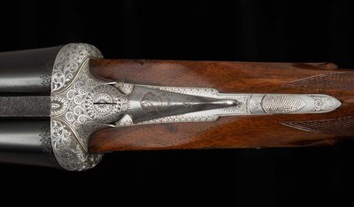 Francotte SLE 12 ga - GAME SCENE ENGRAVING, COIN FINISH, vintage firearms - Image 7 of 25