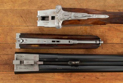 Francotte SLE 12 ga - GAME SCENE ENGRAVING, COIN FINISH, vintage firearms - Image 22 of 25