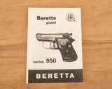 Beretta Mod 950BS .25ACP – 1990’s, 99+%, 10oz. BOX, PAPERS, MINT, vintage firearms - 8 of 8