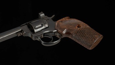 MTS-4 Model 2 Nagant 7.62 x 38mmR – 6” BARREL, TARGET GRIPS, ADJ. SIGHTS, vintage firearms - Image 6 of 9
