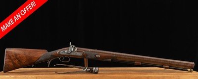Brown & Rodda 8 Bore Percussion Rifle -1846, DAMASCUS, SILVER ACCENTS, RARE, vintage firearms - Image 1 of 25