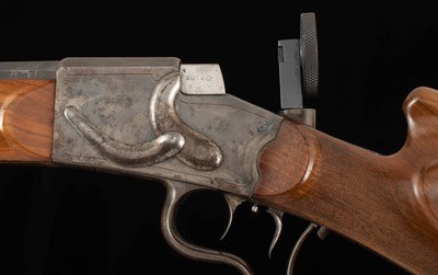 Udo Anschutz Falling Block Schuetzen Rifle 8.15x46NORM -APERTURE REAR SIGHT, vintage firearms - Image 8 of 25