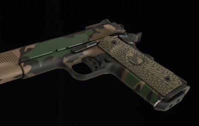 Nighthawk Custom GRP 10mm – 2021, 5” BARREL, MULTICAM, TRIJICON, 99%+, vintage firearms - Image 9 of 14