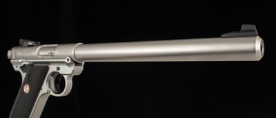 Ruger Mark IV Target .22LR – 2023, 10” BARREL, STAINLESS, AS NEW, CASE, vintage firearms - Image 4 of 10