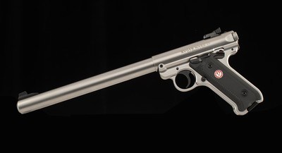 Ruger Mark IV Target .22LR – 2023, 10” BARREL, STAINLESS, AS NEW, CASE, vintage firearms - Image 2 of 10