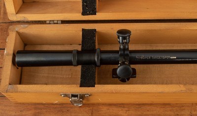 Lyman Super Targetspot – 25 POWER, 97%, CASED, W/ BASE, SIGHTING CHART, vintage firearms - Image 2 of 10