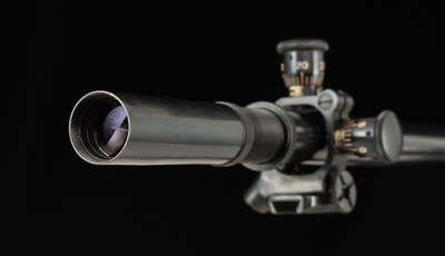 Lyman Super Targetspot – 25 POWER, 97%, CASED, W/ BASE, SIGHTING CHART, vintage firearms - Image 5 of 10