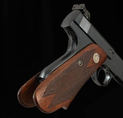 Colt Woodsman Match Target .22LR – 1940, ELEPHANT EAR GRIP, 3 MAGS, HOLSTER, vintage firearms - Image 11 of 20