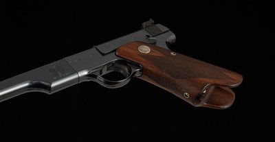 Colt Woodsman Match Target .22LR – 1940, ELEPHANT EAR GRIP, 3 MAGS, HOLSTER, vintage firearms - Image 8 of 20