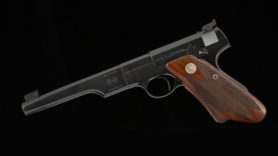 Colt Woodsman Match Target .22LR – 1940, ELEPHANT EAR GRIP, 3 MAGS, HOLSTER, vintage firearms - Image 2 of 20