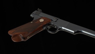 Colt Woodsman Match Target .22LR – 1940, ELEPHANT EAR GRIP, 3 MAGS, HOLSTER, vintage firearms - Image 12 of 20