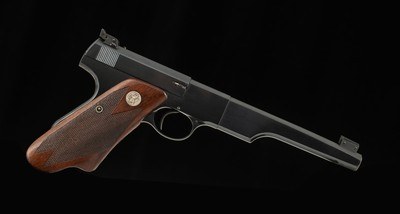 Colt Woodsman Match Target .22LR – 1940, ELEPHANT EAR GRIP, 3 MAGS, HOLSTER, vintage firearms - Image 3 of 20