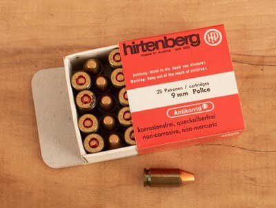 Hirtenberg 9x18mm Police 100 Grain FMJ Flat Nose Ammunition – 250 ROUNDS, vintage firearms - Image 3 of 3