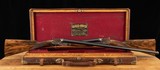 WILLIAM FORD MATCHED PAIR 20 GA – 1911, 98% CASE COLOR, CASED, vintage firearms