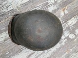 ORIGINAL WWII GERMAN WEHRMACHTM40 HELMET with Liner and Chin Strap - Image 7 of 9
