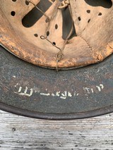 ORIGINAL WWII GERMAN WEHRMACHTM40 HELMET with Liner and Chin Strap - Image 6 of 9