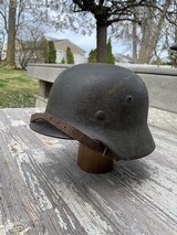 ORIGINAL WWII GERMAN WEHRMACHTM40 HELMET with Liner and Chin Strap - Image 1 of 9