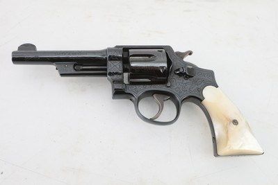 Smith and Wesson S&W .44 Hand Ejector Third Model of 1926 Wolf & Klar Engraved .44 S&W Special 5 Inch Revolver 1928 C&R RARE 1 of 1000 Factory Letter