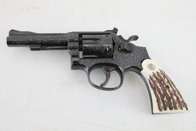 Smith and Wesson S&W K-22 Combat Masterpiece Model 18-2 Class A Engraved .22LR 4 Inch Revolver 1963 C&R