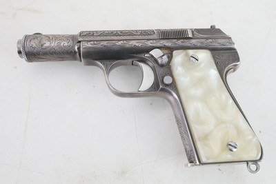 Astra 3003 7.65 mm Engraved Silver Plated In Wood Case - Image 3 of 20