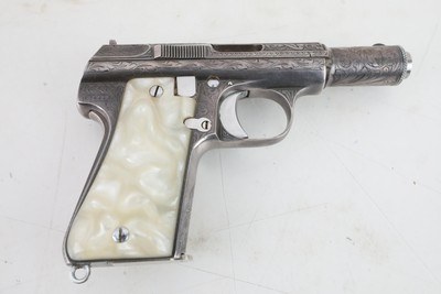 Astra 3003 7.65 mm Engraved Silver Plated In Wood Case - Image 4 of 20