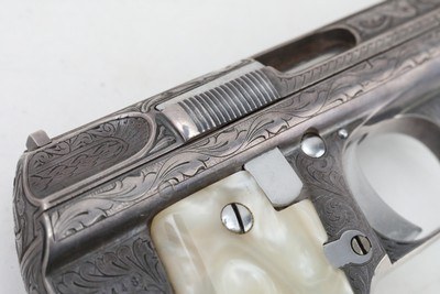 Astra 3003 7.65 mm Engraved Silver Plated In Wood Case - Image 12 of 20