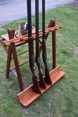 Mahogany Foldable Gun Rack with Brass furnishings - 1 of 6