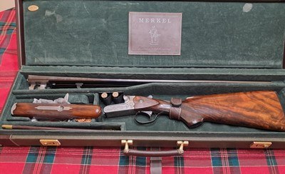 Merkel model 40 E sxs 28ga shotgun in original case and papers open to offers