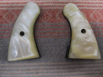 Jay Scott 30A laminated pearl grips for Colt short frame pistol - Image 1 of 10